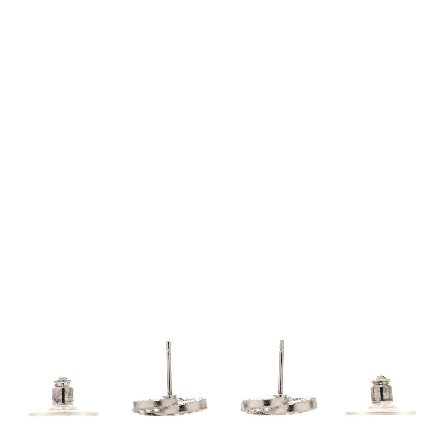 Chanel Crystal Mini Timeless CC Earrings Silver 3 of 4