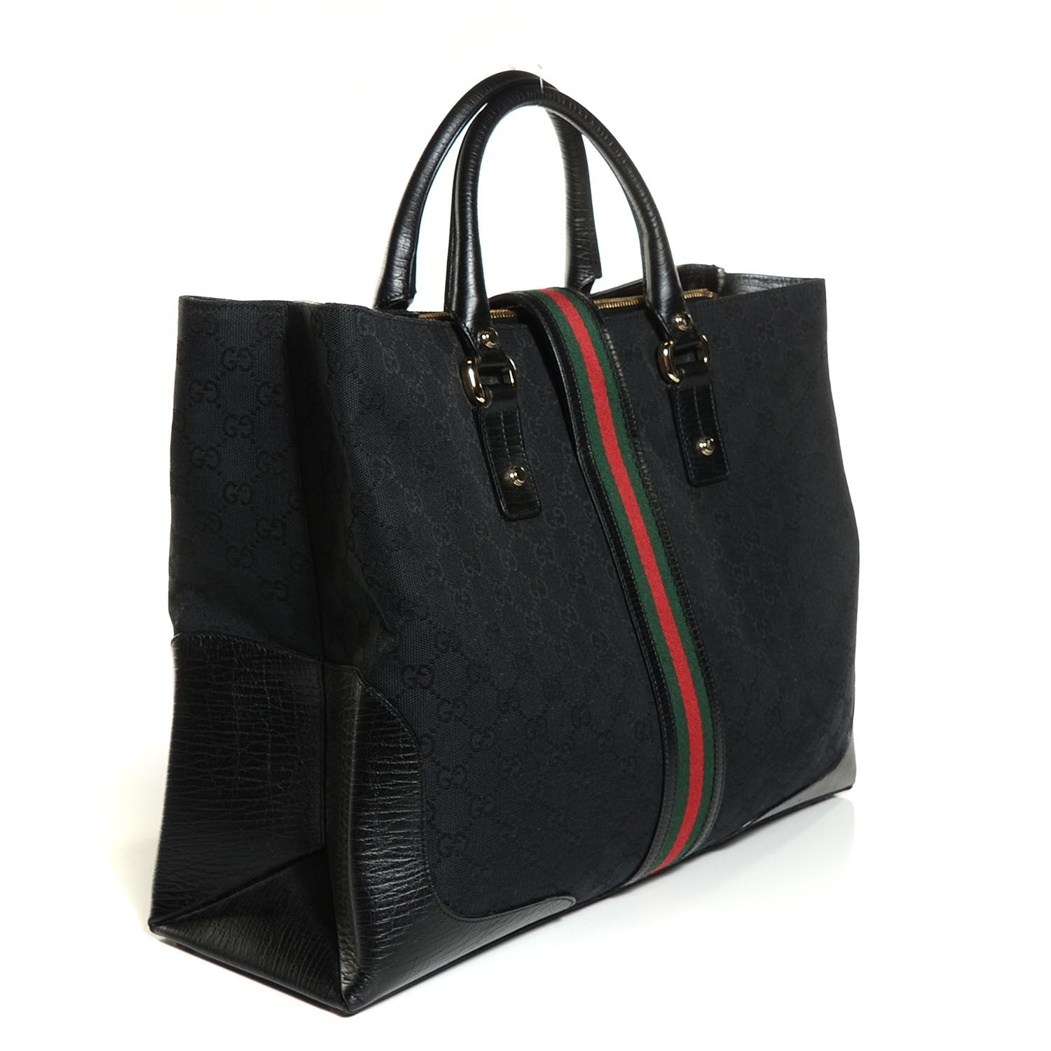 Gucci Monogram Web Large Junco Tote Black 3 of 7