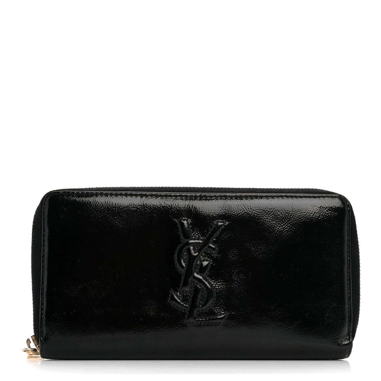 Textured Patent Monogram Belle De Jour Zip Around Wallet Black