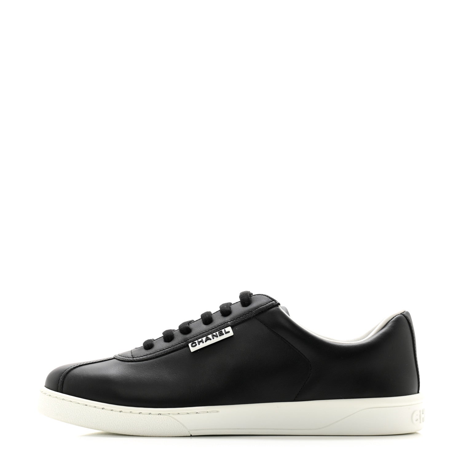 Chanel Calfskin Mens CC Sneakers 42 Black 1 of 11