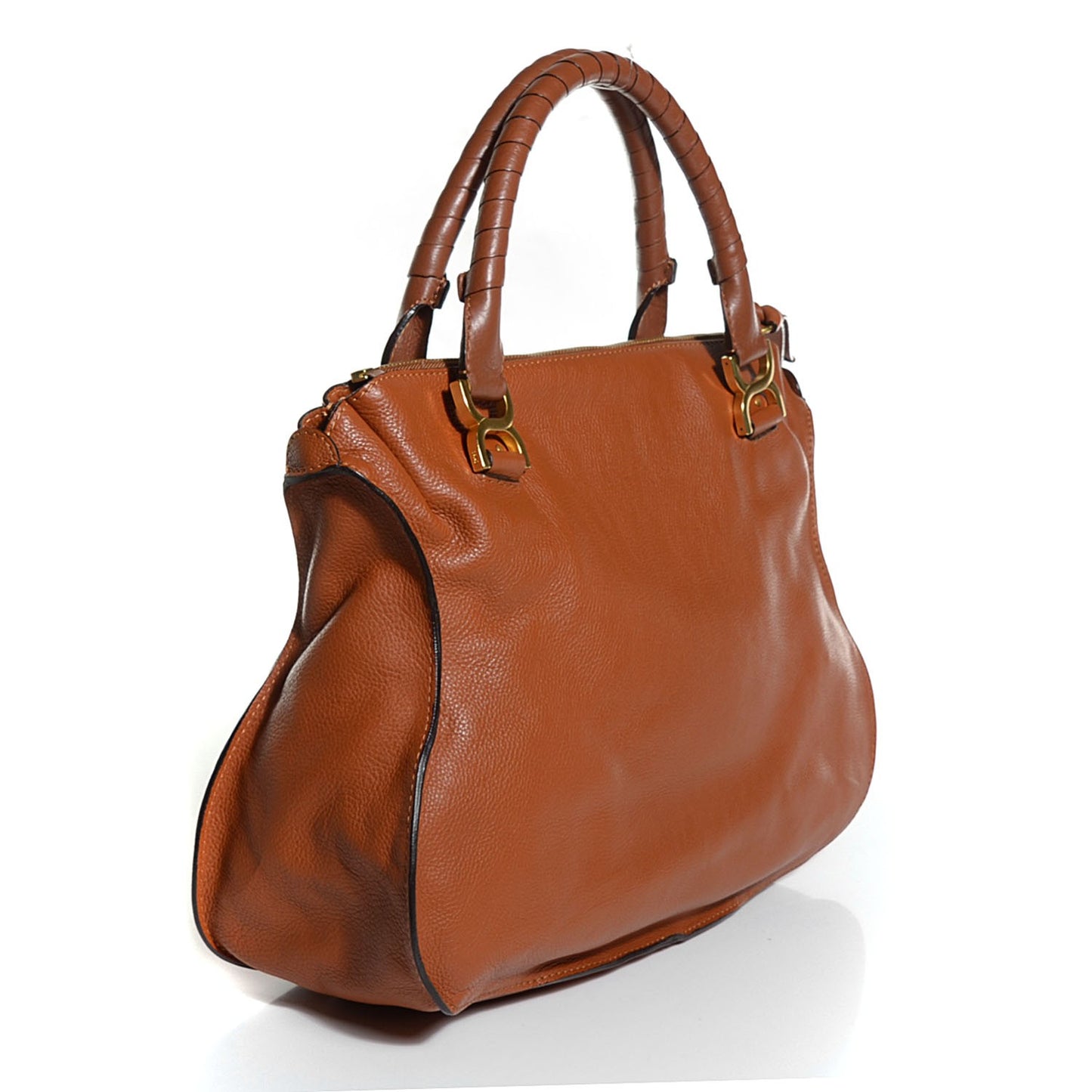 Calfskin Large Marcie Satchel Tan