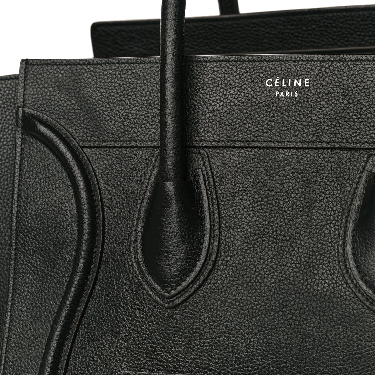 Drummed Calfskin Mini Luggage Black