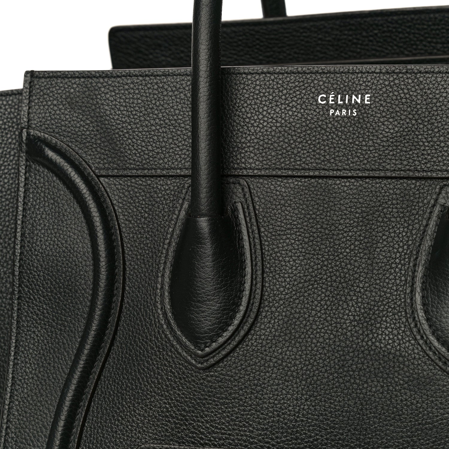 Celine Drummed Calfskin Mini Luggage Black 11 of 14