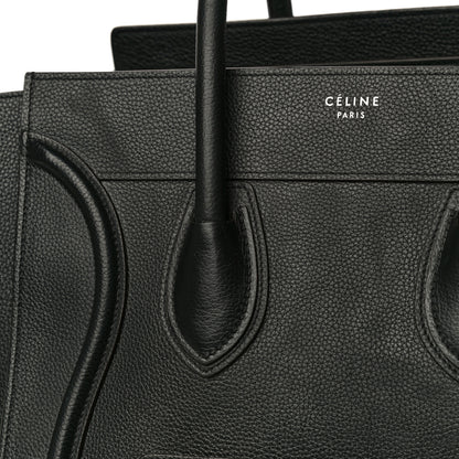 Celine Drummed Calfskin Mini Luggage Black 11 of 14