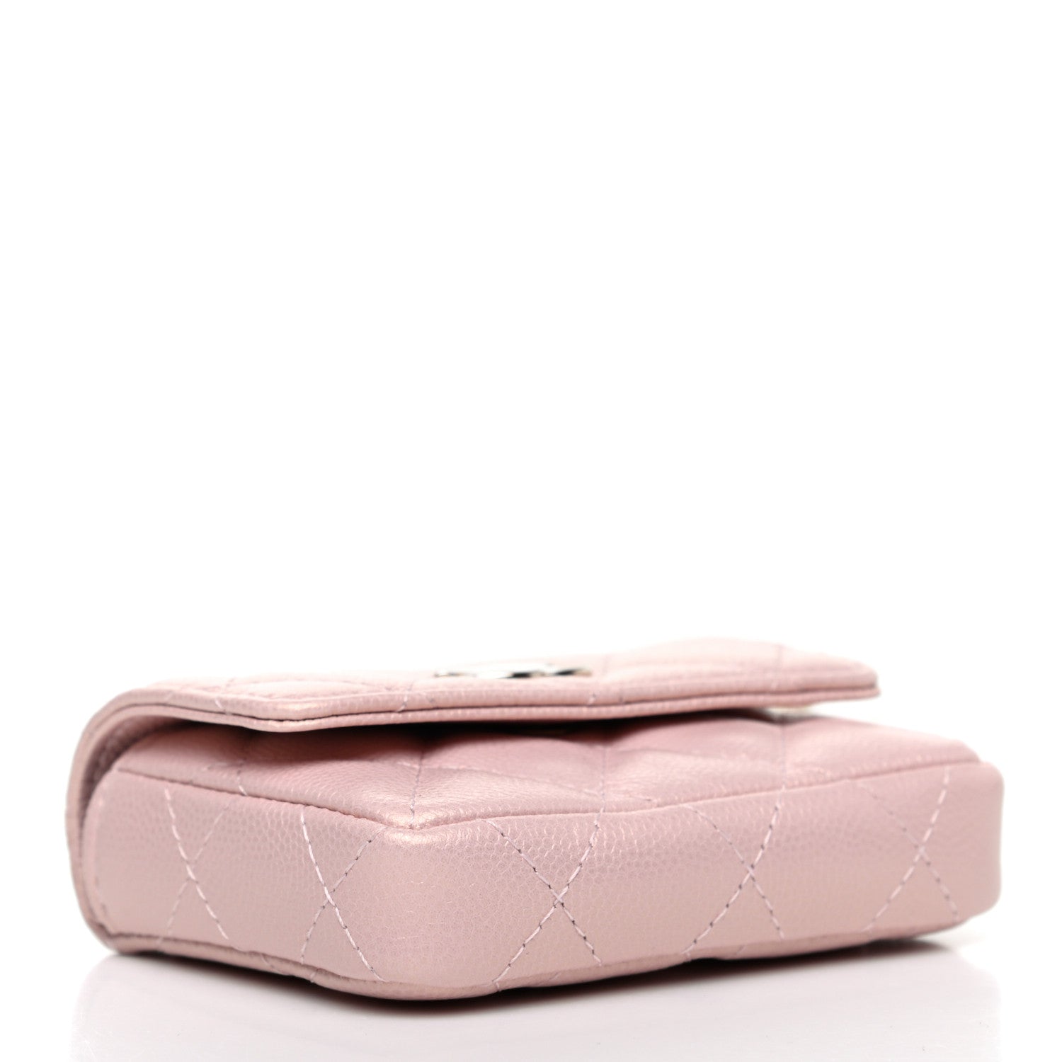 Chanel Iridescent Caviar Quilted Pearl On Top Coin Purse With Chain Light Pink 4 of 12