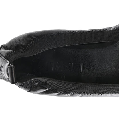 Chanel Lambskin Patent CC Elastic Stretch Pumps 38.5 Black 7 of 8