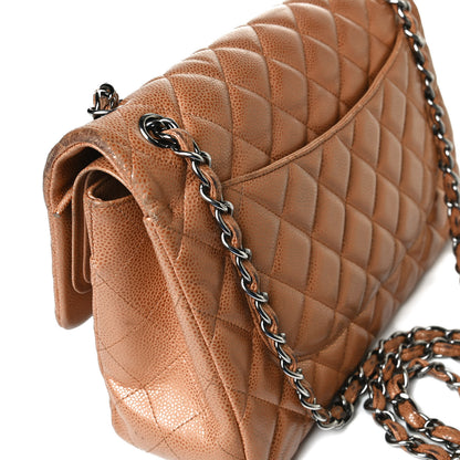 Chanel Metallic Caviar Quilted Jumbo Double Flap Copper 15 of 24
