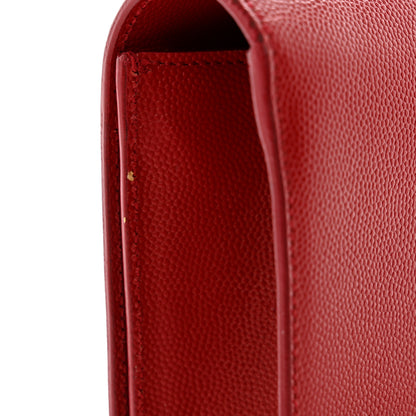 Saint Laurent Grain De Poudre Classic Monogram Cassandre Clutch New Red 14 of 15