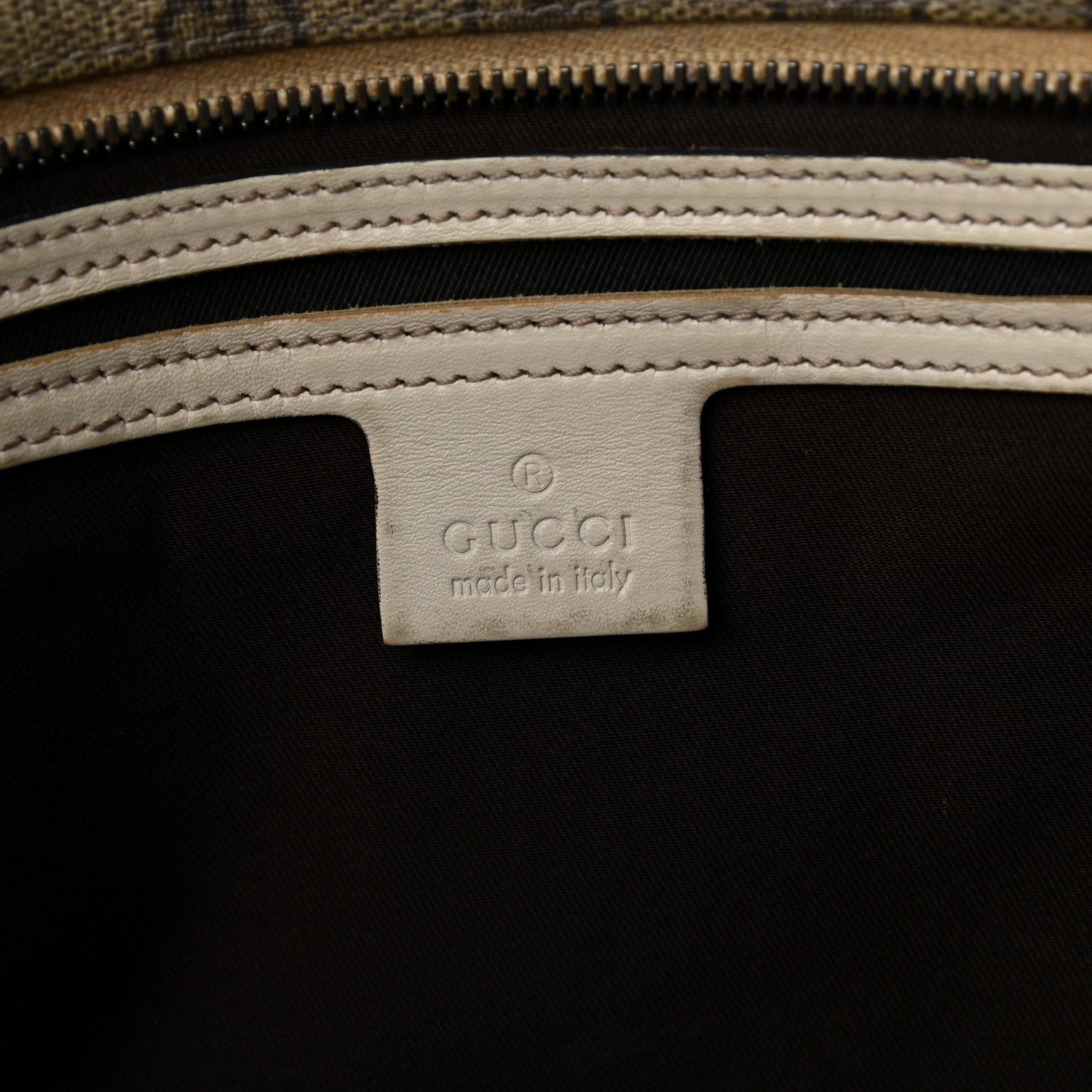 Gucci GG Supreme Monogram Medium Zippered Shopping Tote Off White 7 of 10