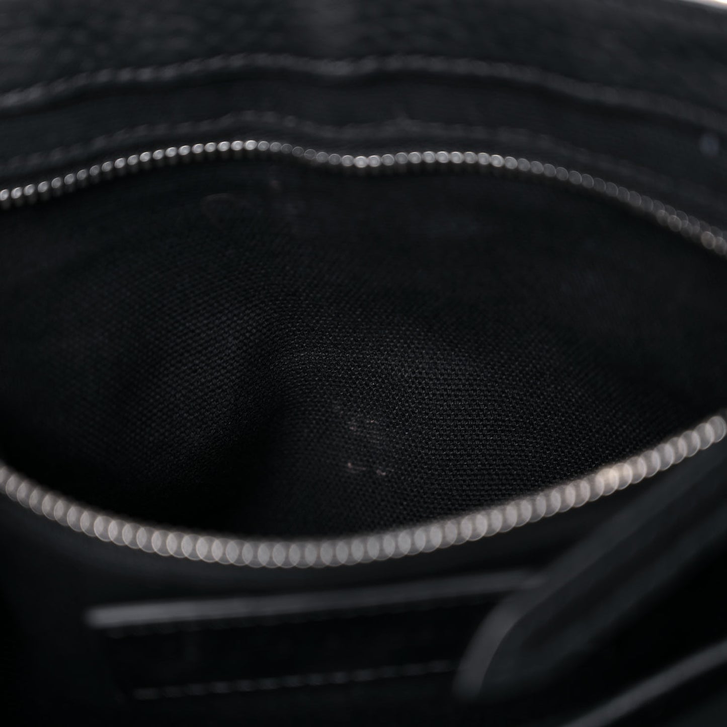 Mega Check Grainy Calfskin Small Gowan Messenger Bag Black