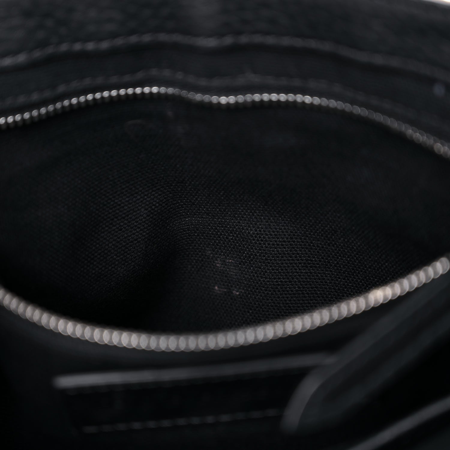 Burberry Mega Check Grainy Calfskin Small Gowan Messenger Bag Black 10 of 14
