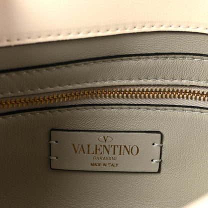 Valentino Garavani Nappa Enamel Medium Roman Stud Shoulder Bag Ivory 6 of 9