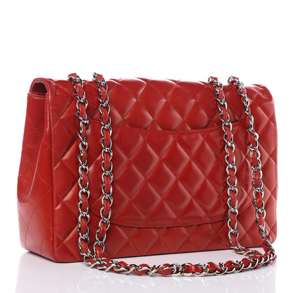 Chanel Lambskin Quilted Jumbo Single Flap Red 4 of 18