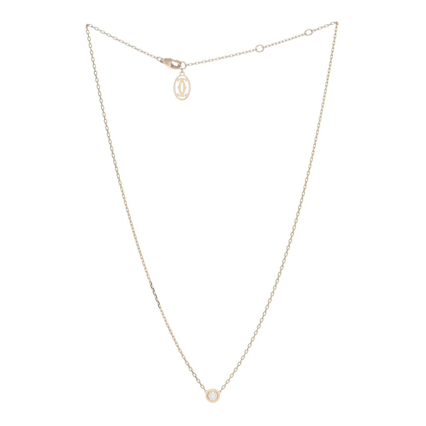 18K Yellow Gold Diamond LM D'Amour Pendant Necklace