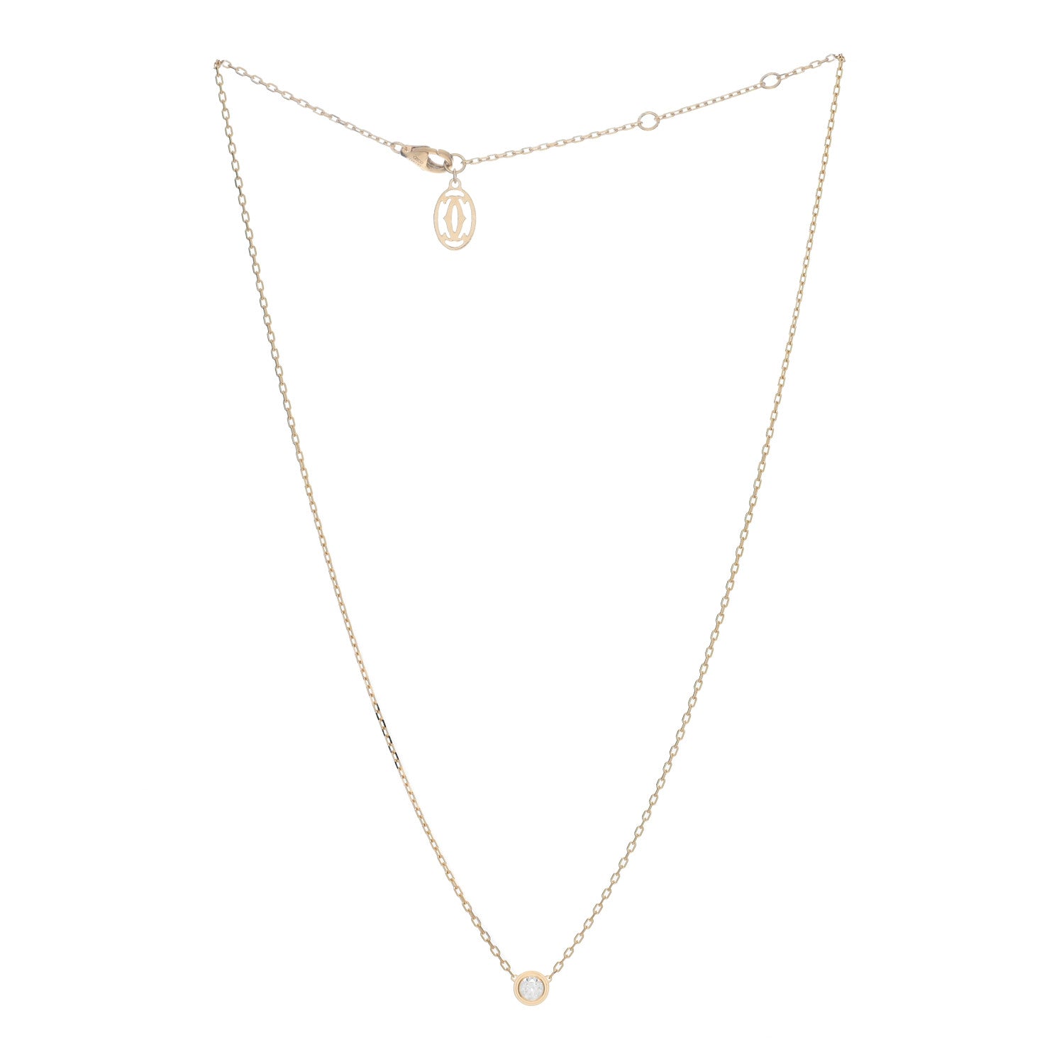 Cartier 18K Yellow Gold Diamond LM D'Amour Pendant Necklace 3 of 5