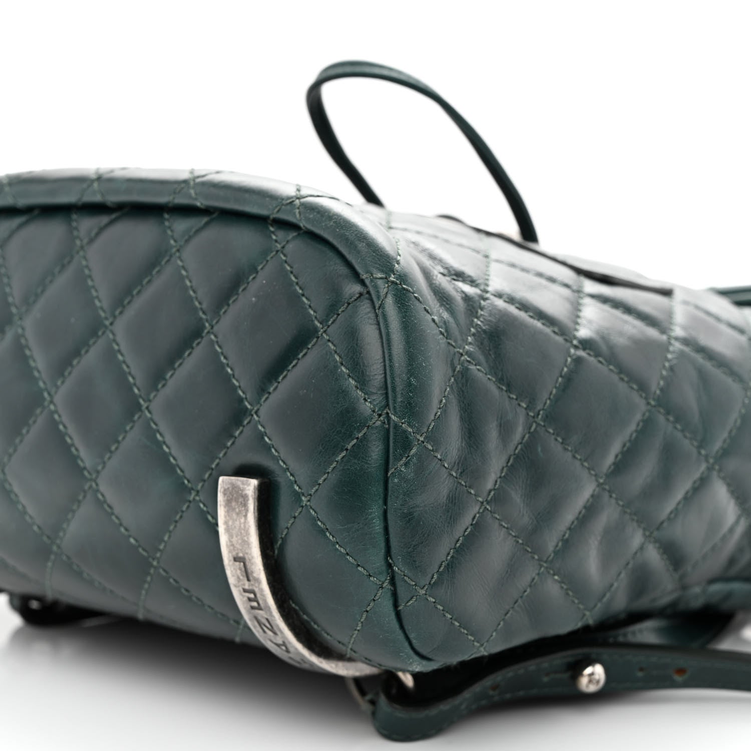 Chanel Glazed Calfskin Quilted Small Salzburg Mountain Backpack Dark Green 10 of 14
