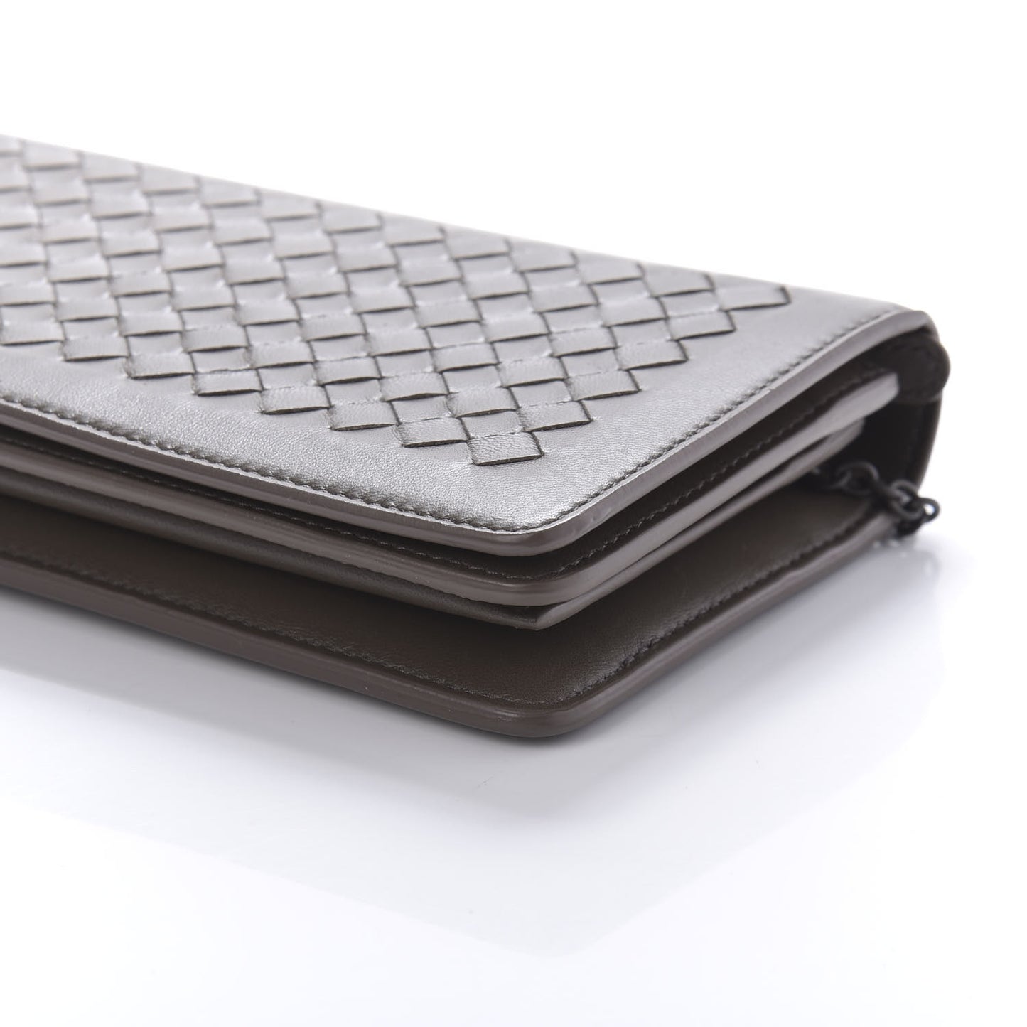 Nappa Intrecciato Continental Wallet on Chain Ebano