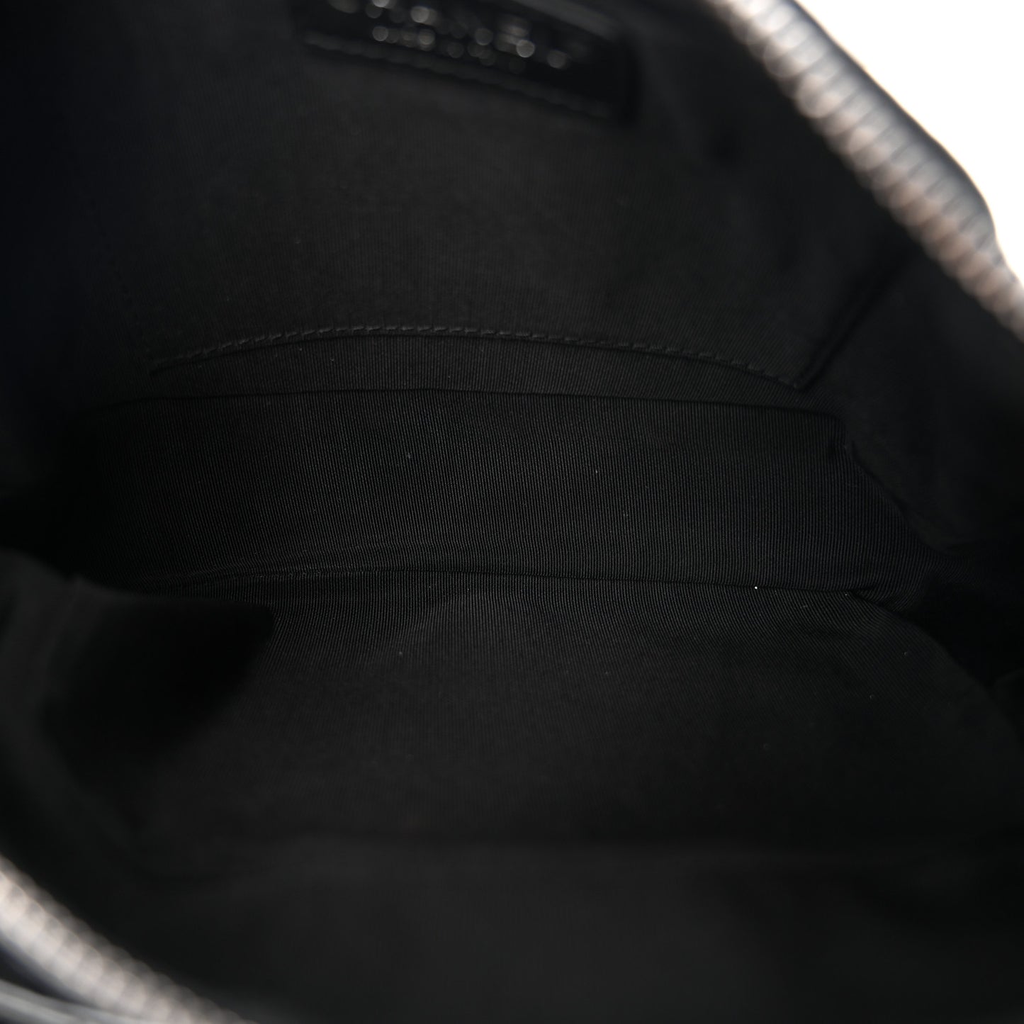 Crumpled Calfskin Quilted Casual Rock Waist Bag Fanny Pack Black