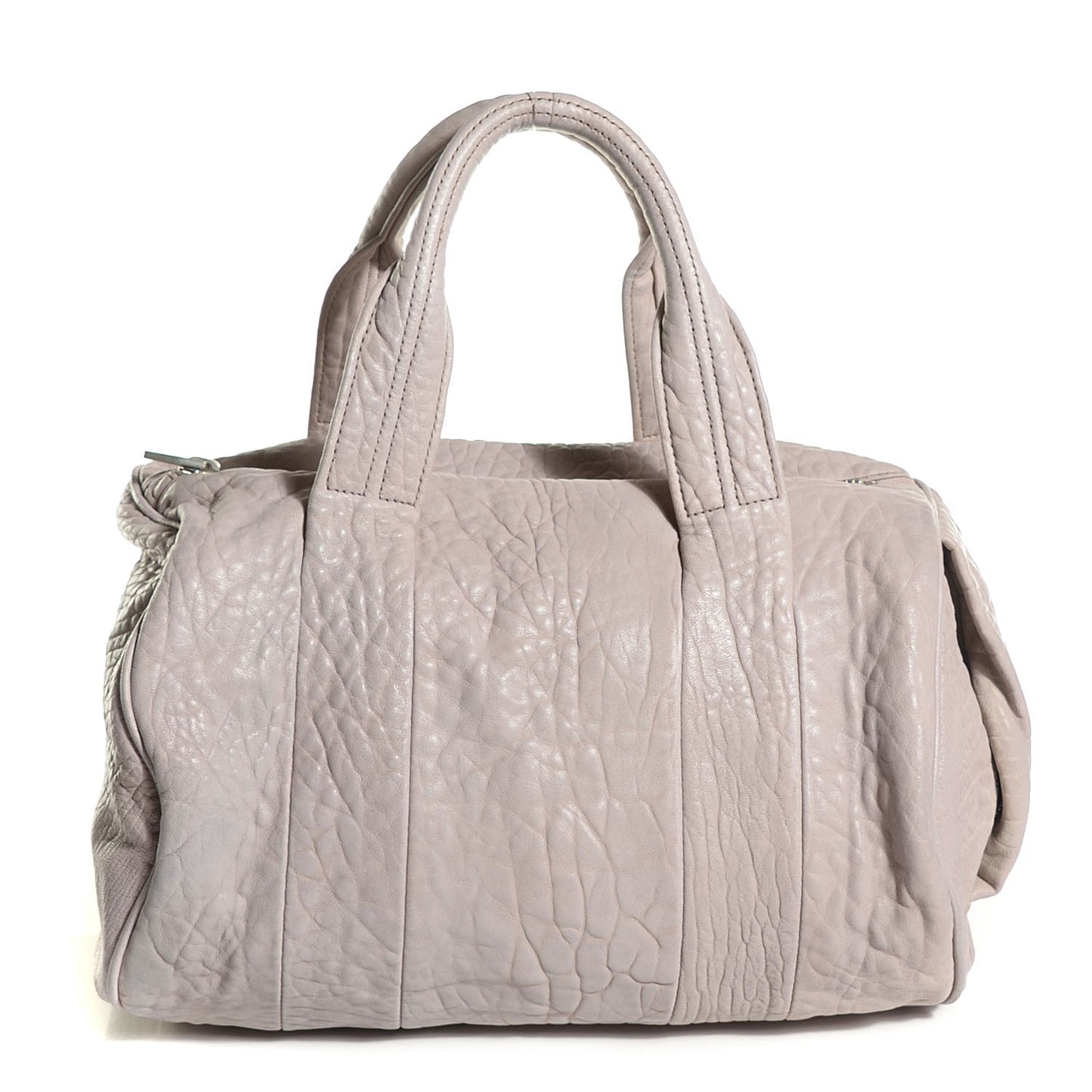 Pebbled Lambskin Rocco Grey Silver Hardware