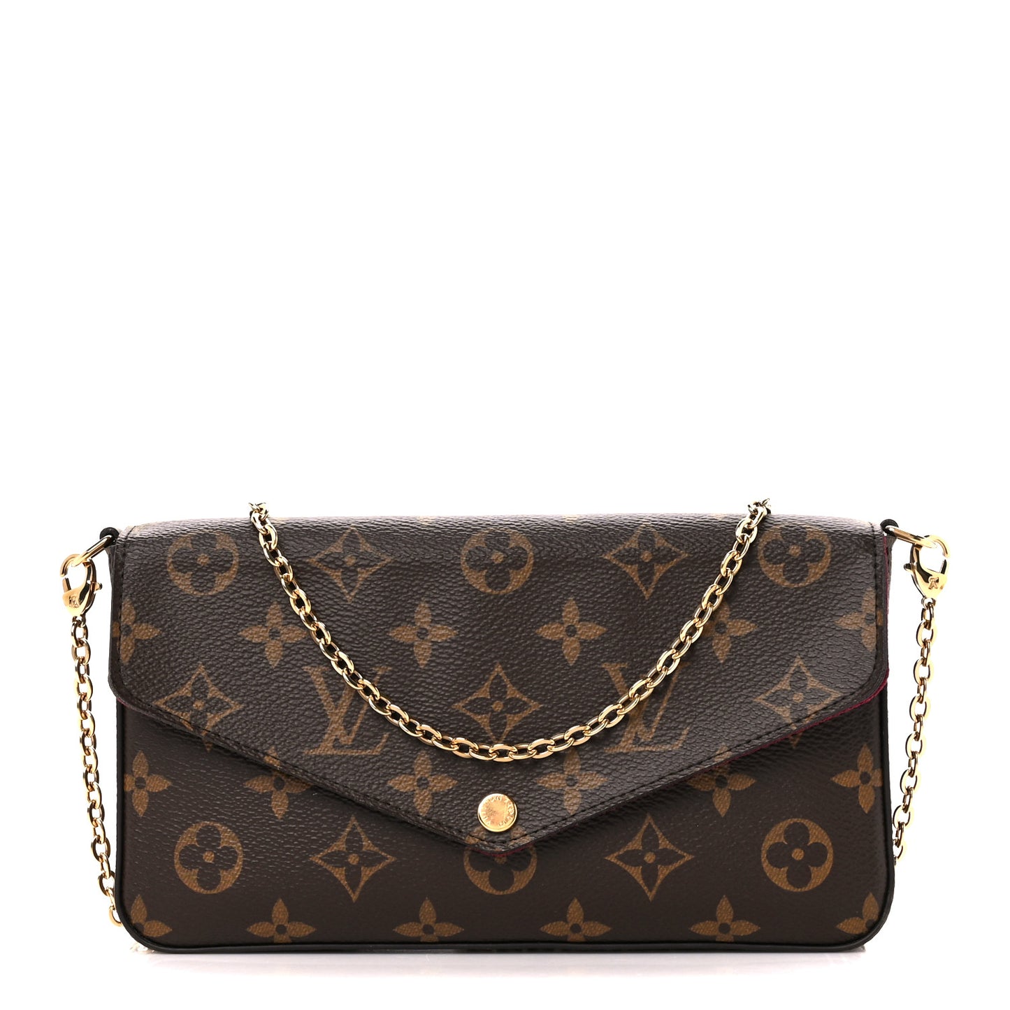 Monogram Pochette Felicie Chain Wallet Fuchsia