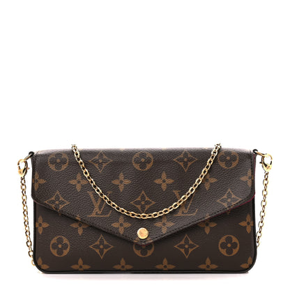 Louis Vuitton Monogram Pochette Felicie Chain Wallet Fuchsia 1 of 10