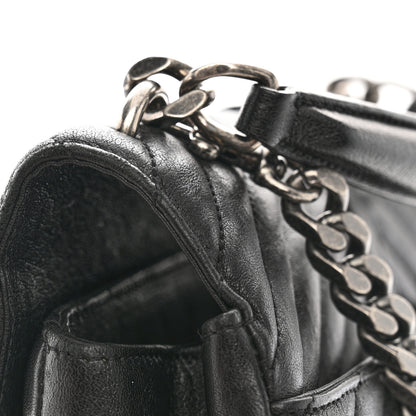 Saint Laurent Sheepskin Matelasse Chevron Monogram Medium College Bag Black 13 of 13