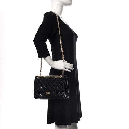 Chanel Distressed Patent Quilted 2.55 Reissue 226 Flap Black 3 of 11