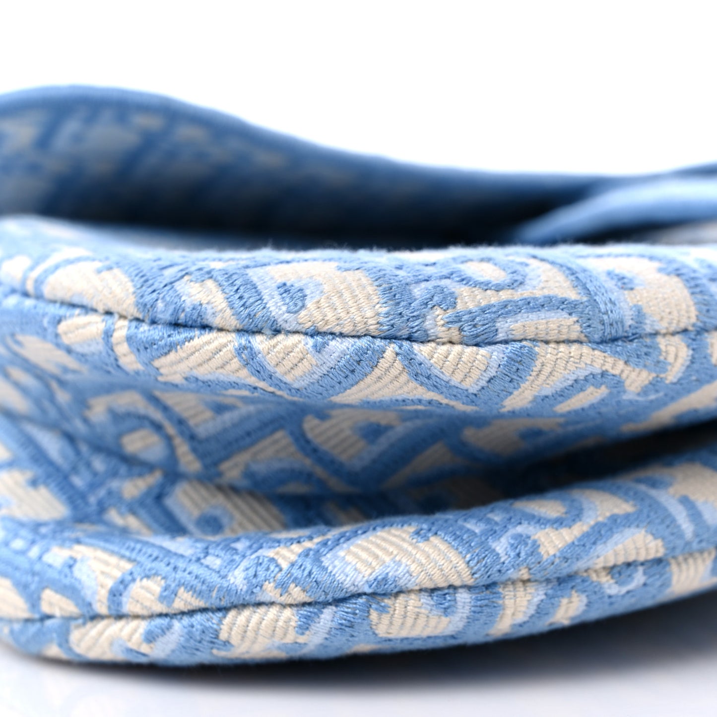 Oblique Embroidered Saddle Bag Cornflower Blue
