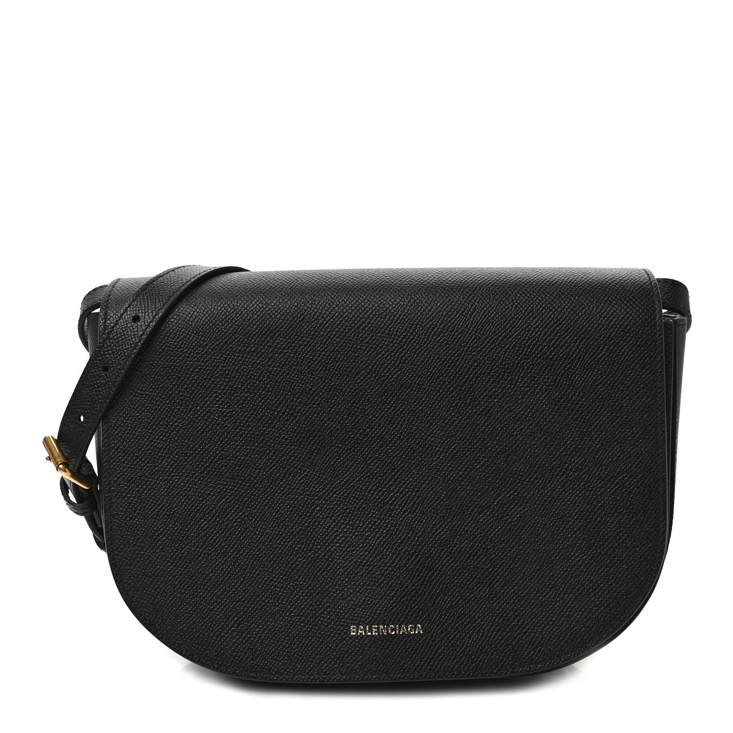 Signature Grained Calfskin Logo Ville Day Bag Black