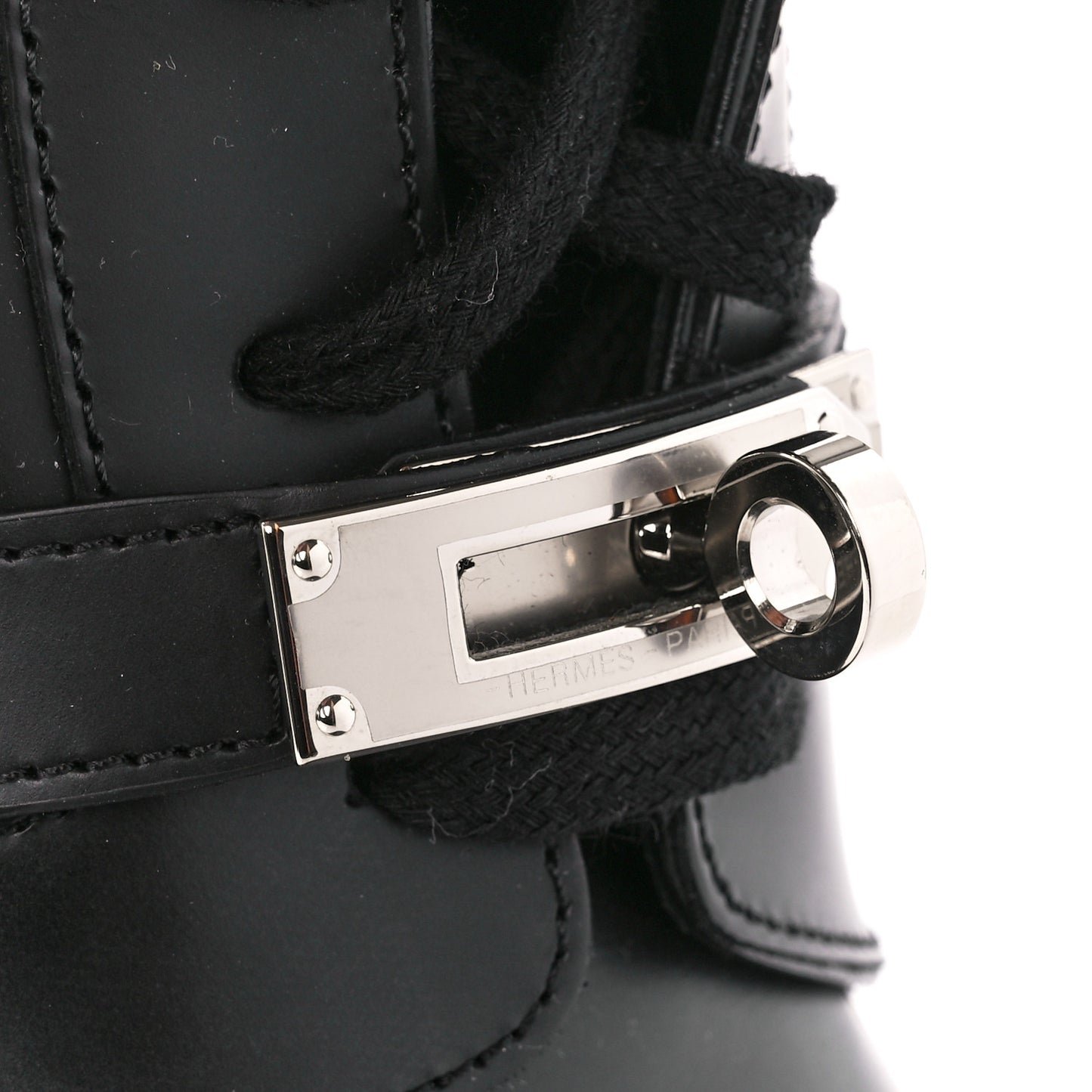 Glossed Calfskin Funk Ankle Boots 38.5 Black