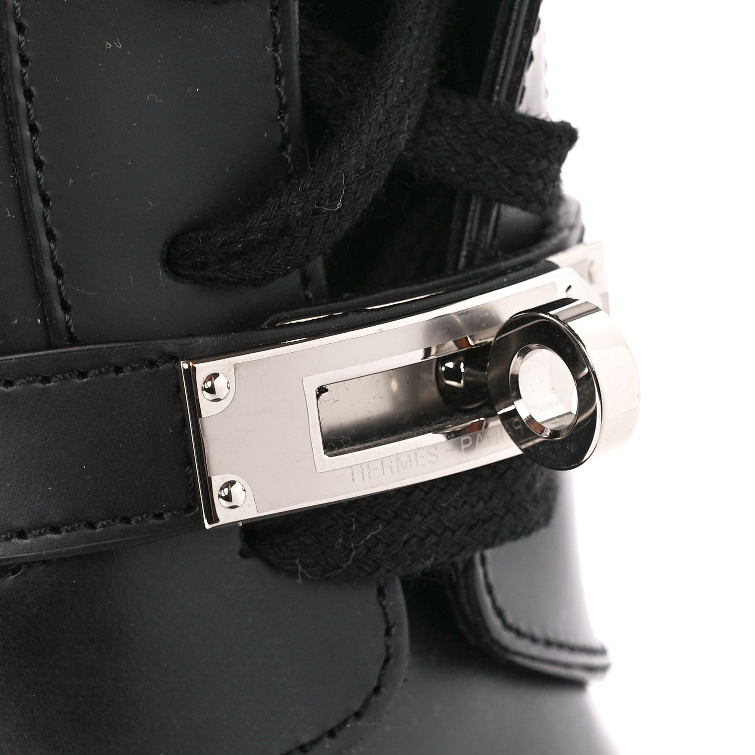 Hermes Glossed Calfskin Funk Ankle Boots 38.5 Black 7 of 9