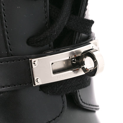 Hermes Glossed Calfskin Funk Ankle Boots 38.5 Black 7 of 9