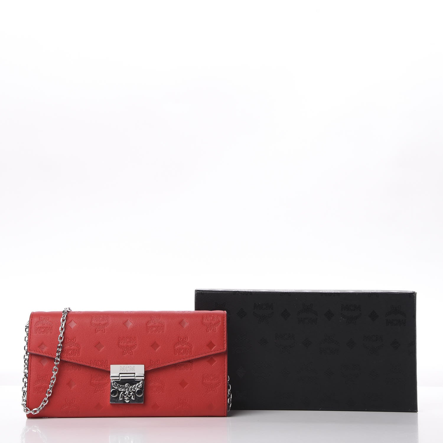 MCM Calfskin Ottomar Large Patricia Wallet On Chain Red 9 of 9