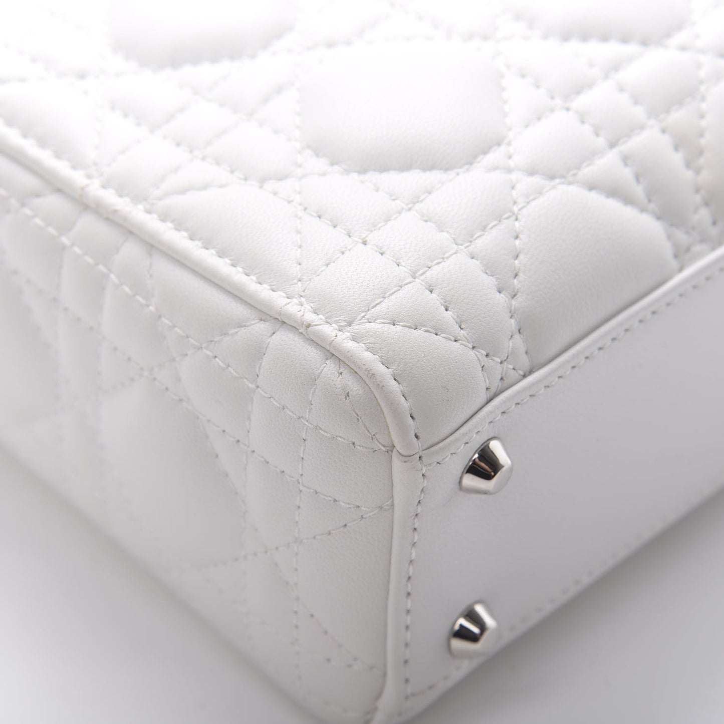Lambskin Cannage Mini Lady Dior White