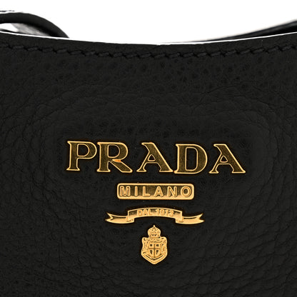 Prada Vitello Daino Shoulder Bag Black 12 of 14