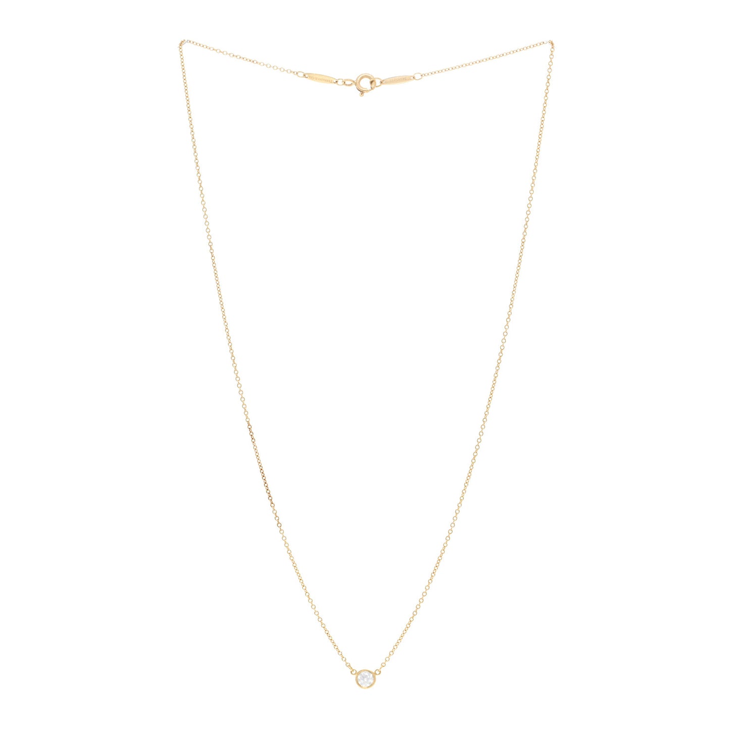 18K Yellow Gold Diamond .17ct Elsa Peretti Diamonds by the Yard Pendant Necklace