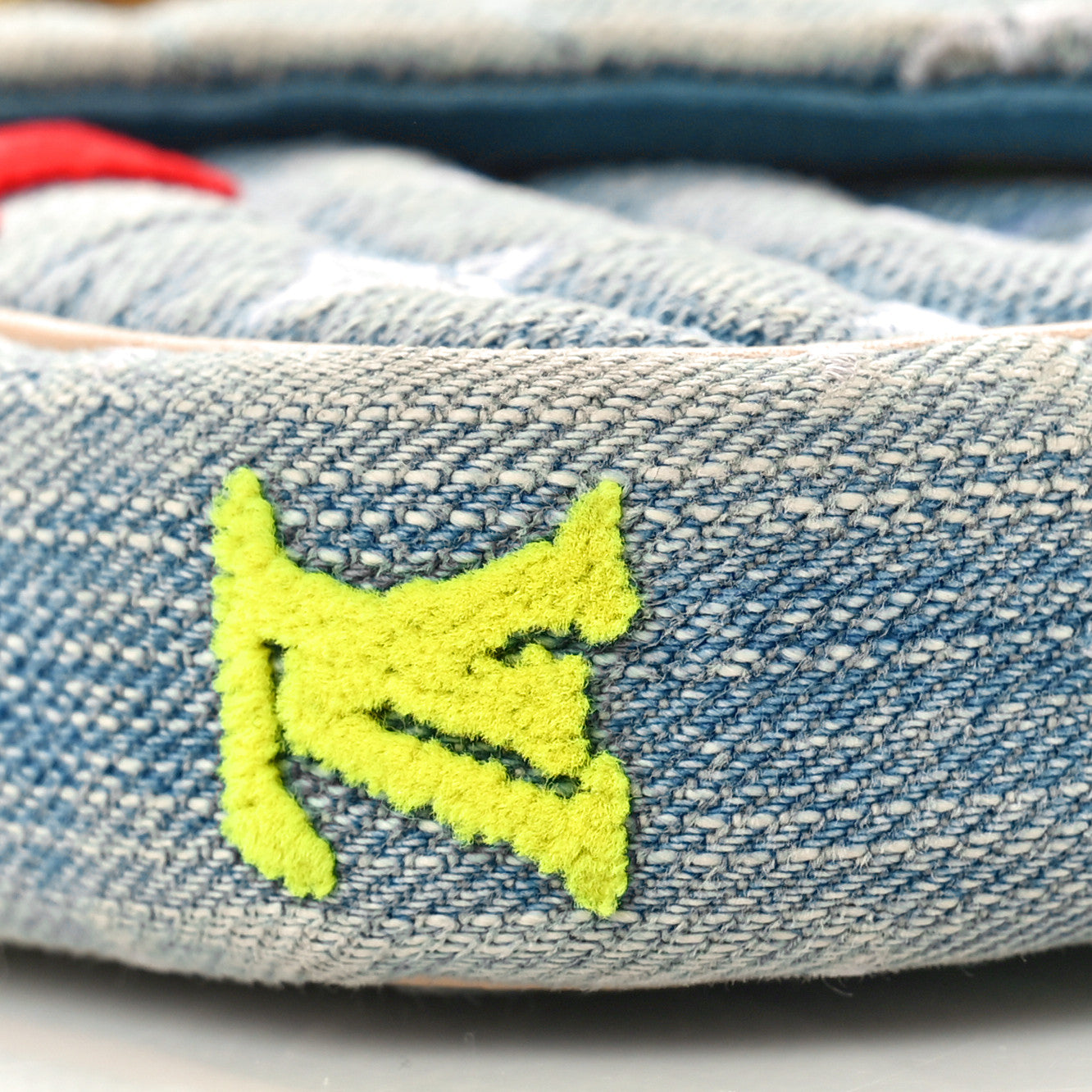 Louis Vuitton Embroidered Monogram Denim New Wave Chain Pochette Blue 9 of 10