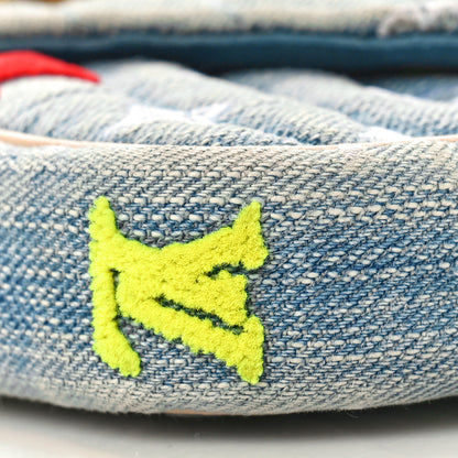 Louis Vuitton Embroidered Monogram Denim New Wave Chain Pochette Blue 9 of 10