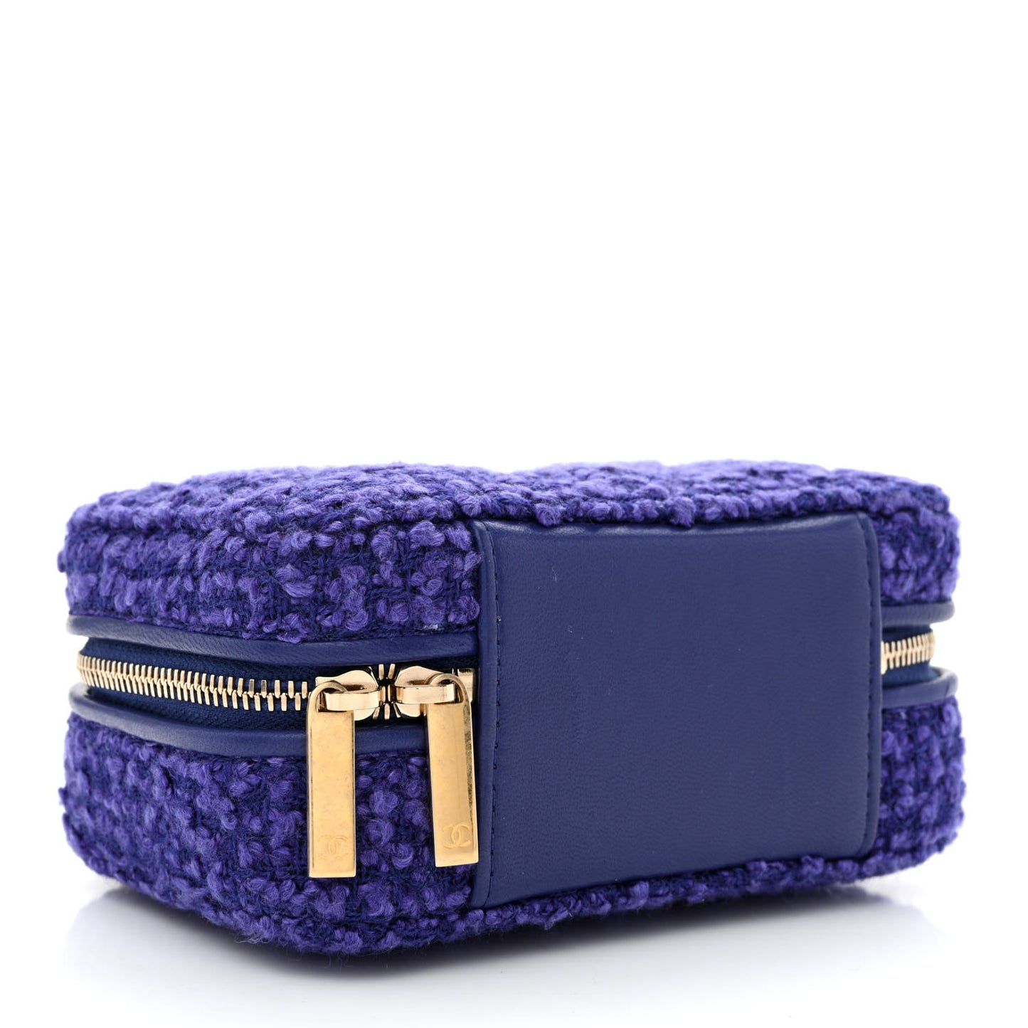 Tweed Top Handle Vanity Case Purple