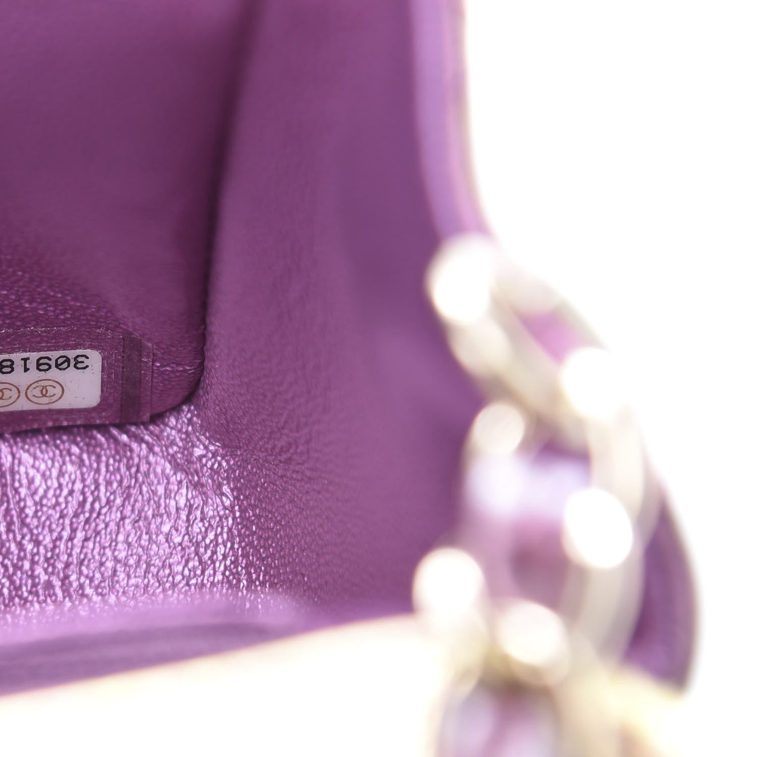 Chanel Iridescent Lambskin Quilted Mini Rectangular Flap Purple 7 of 12
