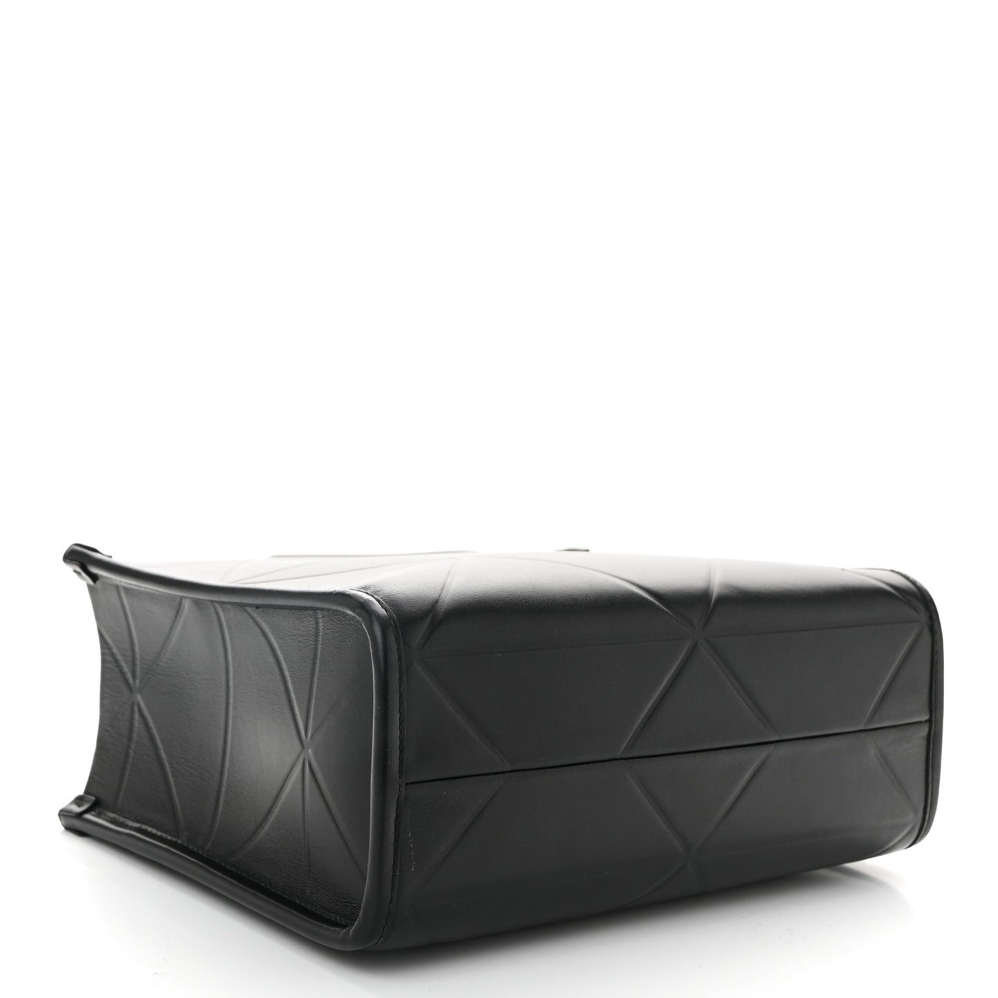 Soft Calfskin Triangolo Symbole Embossed Mini Tote Black