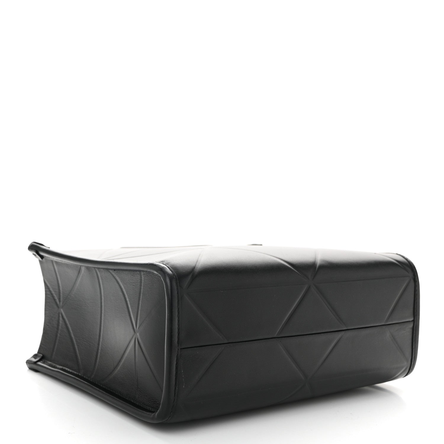 Prada Soft Calfskin Triangolo Symbole Embossed Mini Tote Black 4 of 10