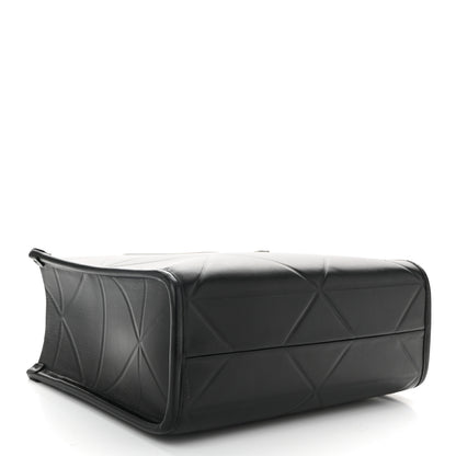 Prada Soft Calfskin Triangolo Symbole Embossed Mini Tote Black 4 of 10