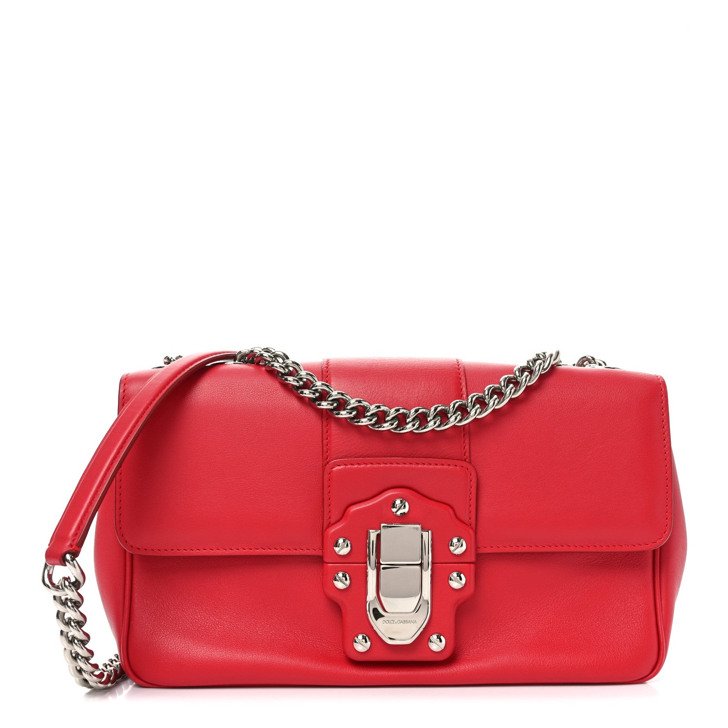 Dolce & Gabbana Calfskin Lucia Chain Shoulder Bag Red 1 of 9