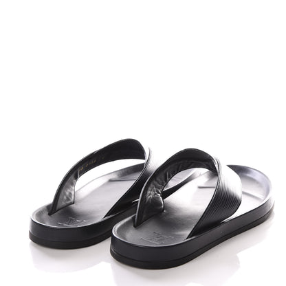 Louis Vuitton Epi Mens Mirabeau Thong Sandals 8 Black Indigo 4 of 8