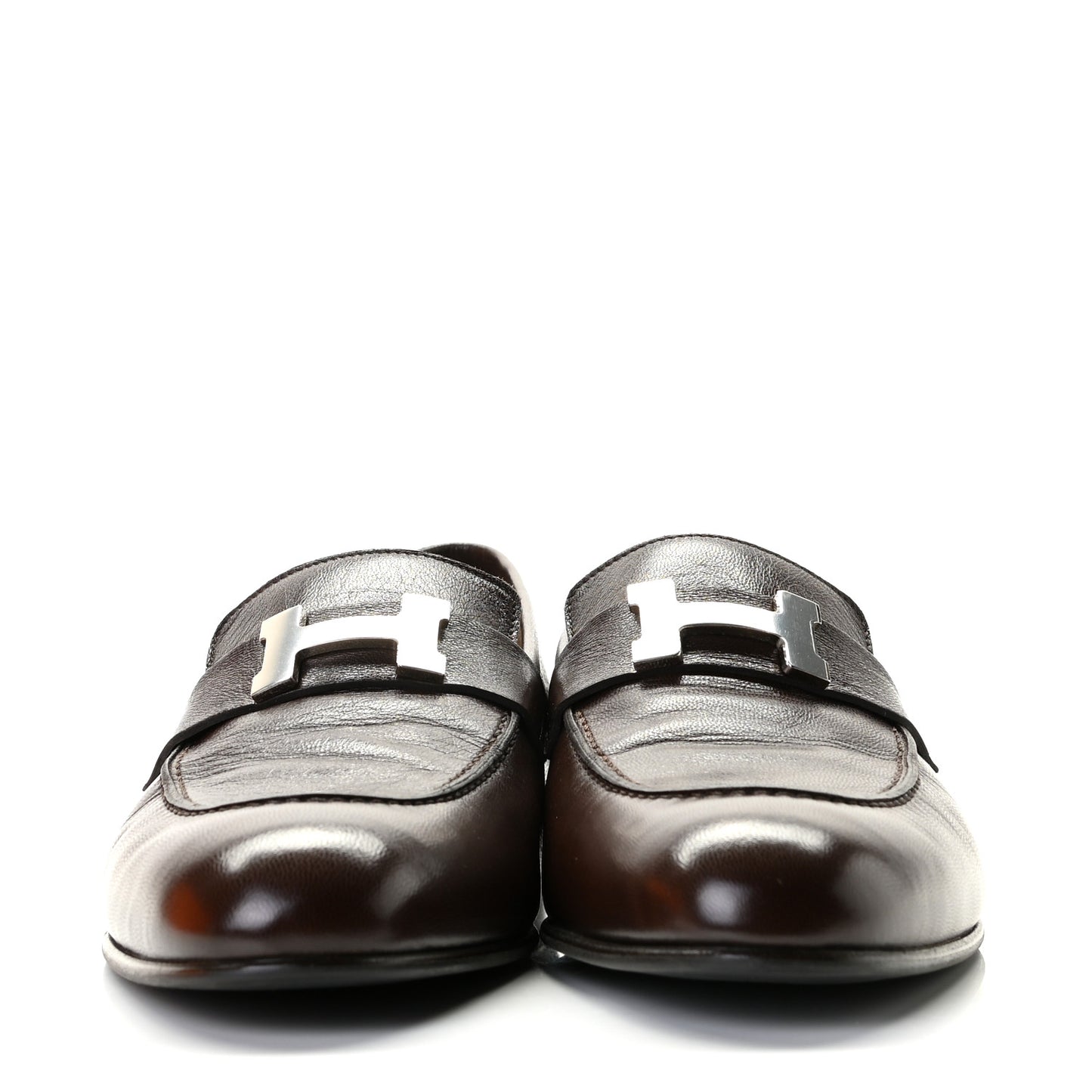 Goatskin Mens Paris Loafers 40.5 Dark Brown