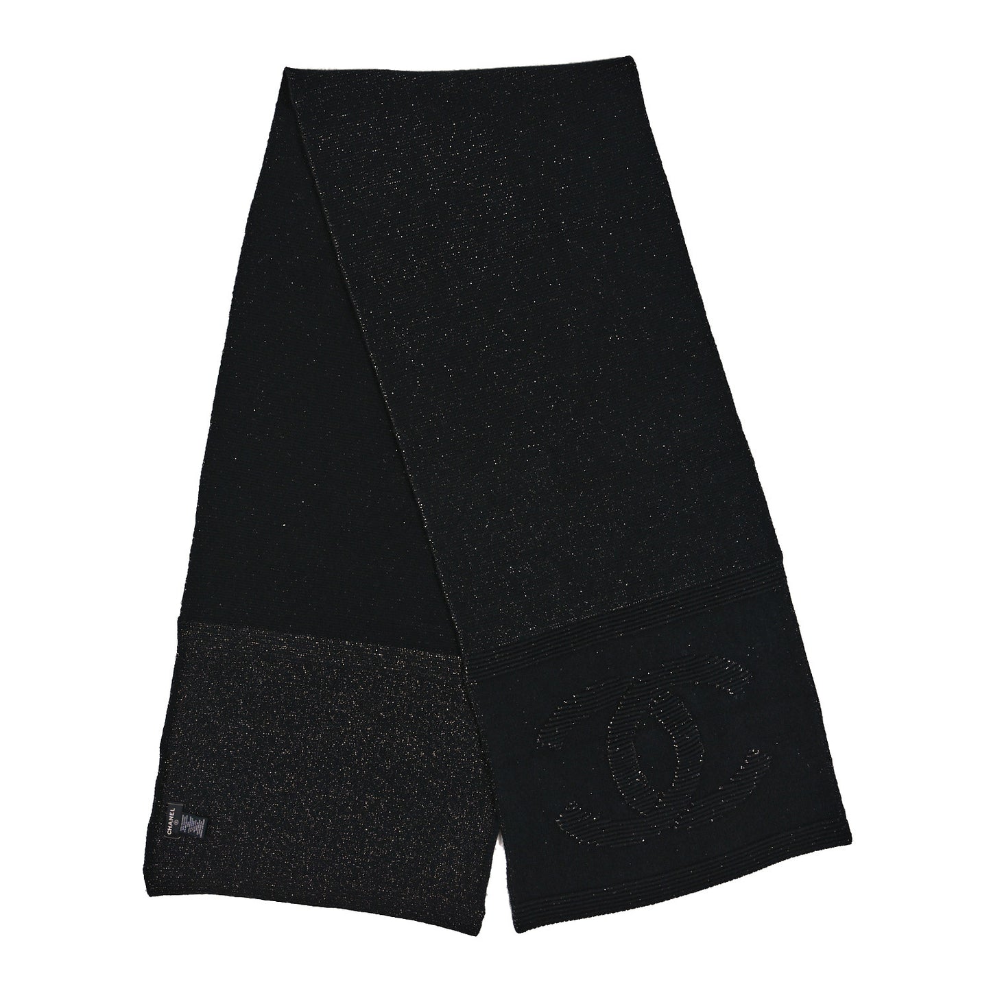 Metallic Cashmere CC Scarf Black