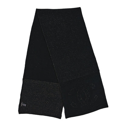 Chanel Metallic Cashmere CC Scarf Black 2 of 3