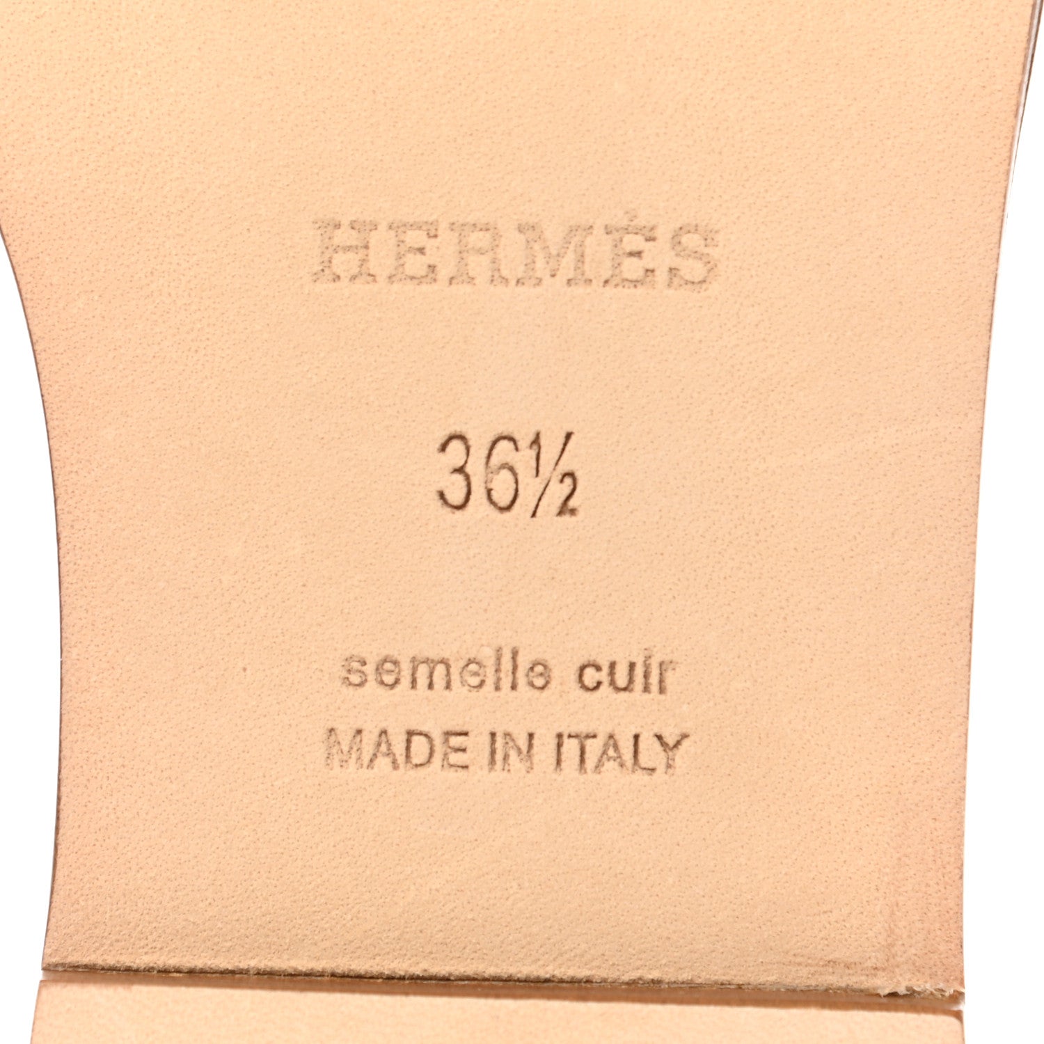 Hermes Box Calfskin Oran Sandals 36.5 Gold 6 of 9