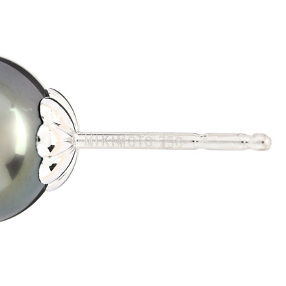 Mikimoto 18K White Gold Black South Sea Cultured Pearl 8.5-9mm Stud Earrings 4 of 5